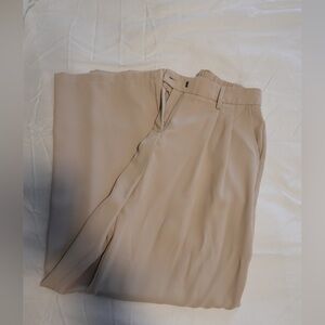 Cream Pleated Dress Pants